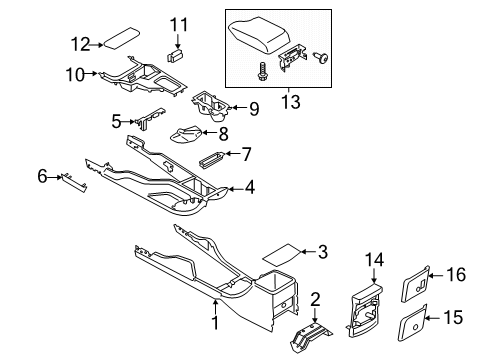 2023 Ford Ranger Console Diagram 1