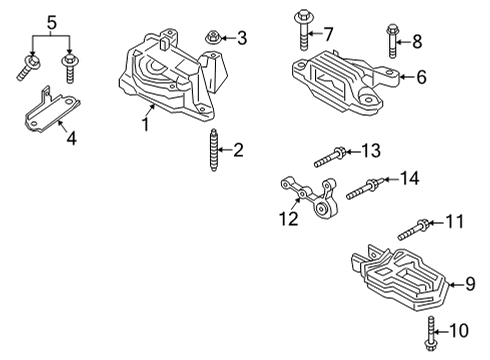 2022 Ford Bronco Sport Engine & Trans Mounting Diagram 1