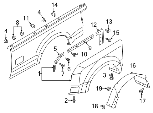 2021 Ford F-350 Super Duty Fender & Components Diagram 2