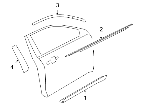 2019 Ford Police Interceptor Sedan Exterior Trim - Front Door Diagram 1