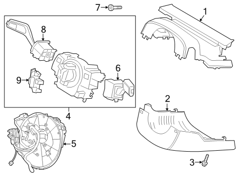 2020 Lincoln Aviator Shroud, Switches & Levers Diagram 1