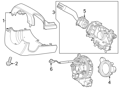 2024 Ford F-350 Super Duty Shroud, Switches & Levers Diagram 1