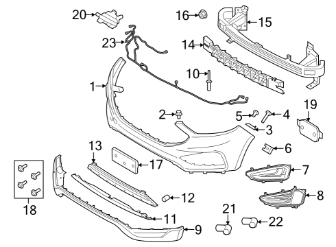 2023 Ford Edge Bumper & Components - Front Diagram 1