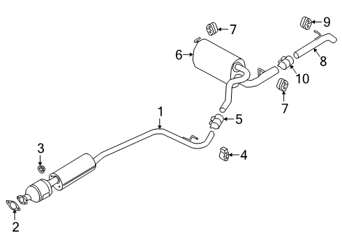 2021 Ford Transit Connect Exhaust Components Diagram 1