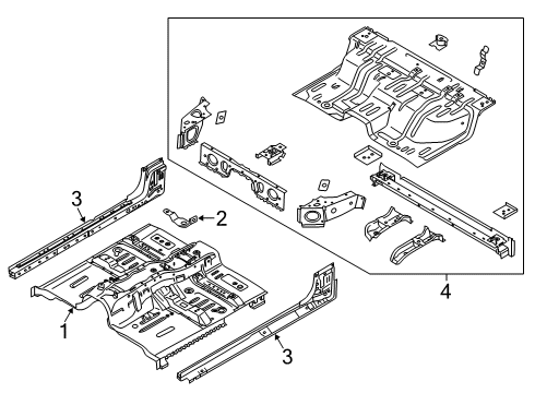 2020 Ford Ranger Cab - Floor Diagram 1