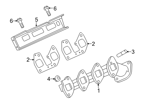 2022 Ford F-250 Super Duty Exhaust Manifold Diagram 1