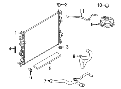 2021 Ford Bronco Sport Radiator & Components Diagram 1