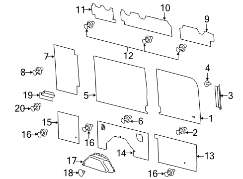 2020 Ford Transit Interior Trim - Side Panel Diagram 14