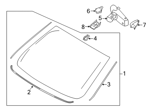 2020 Lincoln MKZ Windshield Glass Diagram
