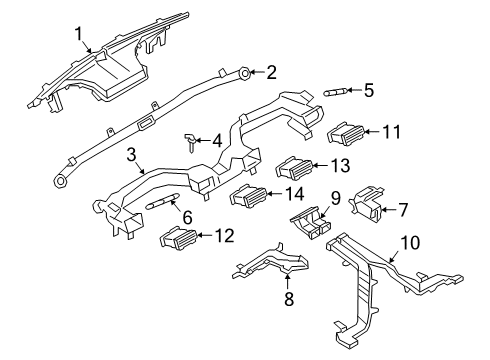 2020 Ford Explorer BEZEL ASY - VENT AIR LOUVRE Diagram for LB5Z-78018B41-AA