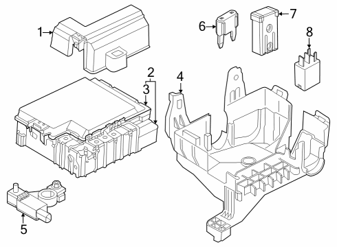 2023 Ford F-150 Lightning PANEL ASY - FUSE JUNCTION Diagram for NL3Z-14A068-A