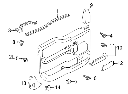 2021 Ford F-250 Super Duty PANEL ASY - DOOR TRIM Diagram for LC3Z-2823943-AA