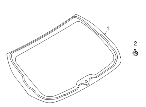 2022 Ford Mustang Mach-E Glass - Lift Gate Diagram