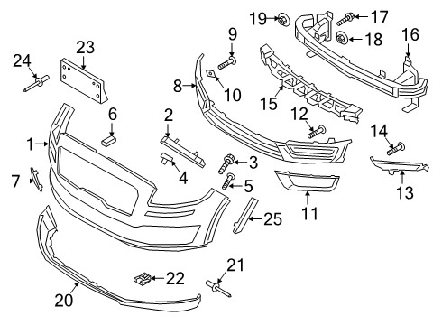 2021 Lincoln Nautilus Bumper & Components - Front Diagram 3