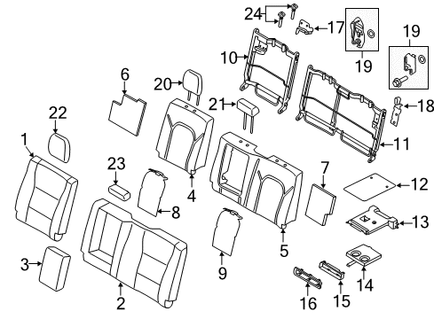 2020 Ford F-150 Rear Seat Components Diagram 1