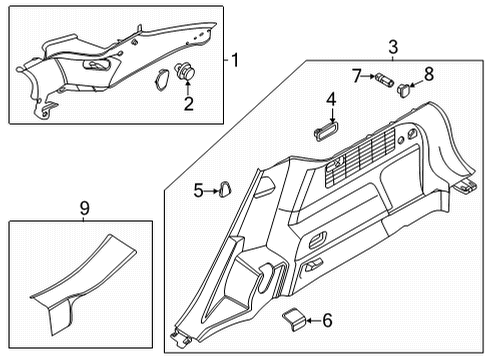 2021 Ford Mustang Mach-E TRIM - LOAD COMPARTMENT Diagram for LJ8Z-5831012-AD