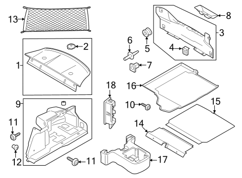 2024 Ford Mustang Interior Trim - Rear Body Diagram 2