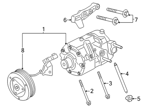 2023 Ford Maverick COMPRESSOR ASY Diagram for NZ1Z-19703-A