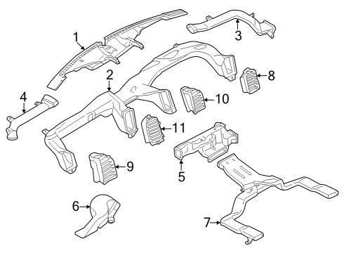 2023 Ford Expedition DUCT ASY - AIR CONDITIONER Diagram for NL1Z-19E630-B