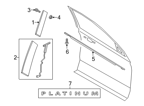 2024 Ford Expedition Exterior Trim - Front Door Diagram