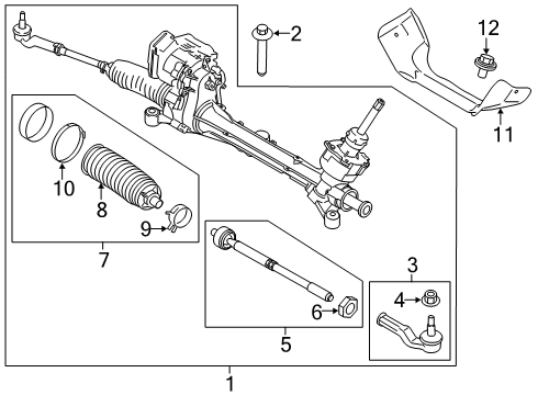 2022 Ford Transit Connect Steering Column & Wheel, Steering Gear & Linkage Diagram 2