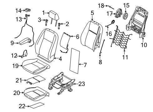 2021 Ford Transit Connect Front Seat Components Diagram 1