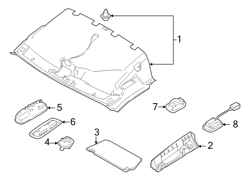 2022 Ford E-Transit Interior Trim - Roof Diagram 2