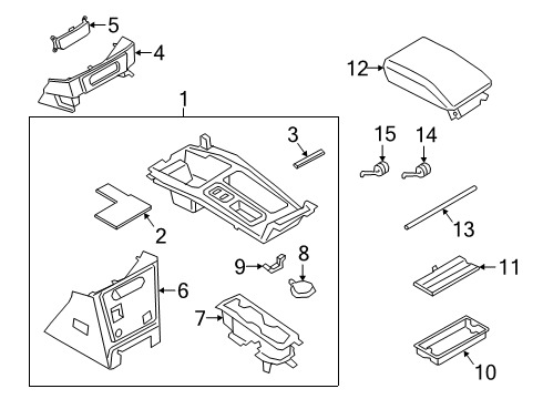 2023 Ford Police Interceptor Utility Front Console, Rear Console Diagram 2