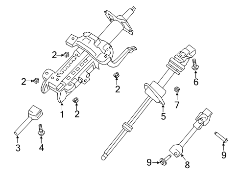 2021 Ford Ranger Steering Column & Wheel, Steering Gear & Linkage Diagram 2