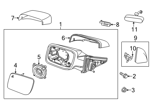 2019 Ford Police Interceptor Utility Outside Mirrors Diagram