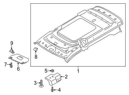 2021 Ford Transit Connect Interior Trim - Roof Diagram 3