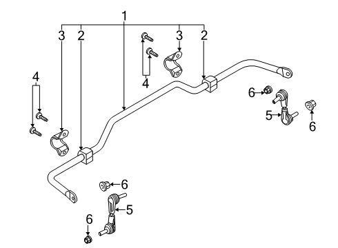 2023 Ford Escape Stabilizer Bar & Components - Rear Diagram 2