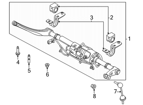 2021 Ford Bronco Stabilizer Bar & Components - Front Diagram 1