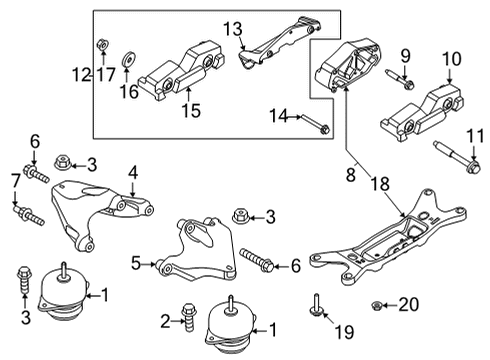 2020 Ford Mustang Engine & Trans Mounting Diagram 3