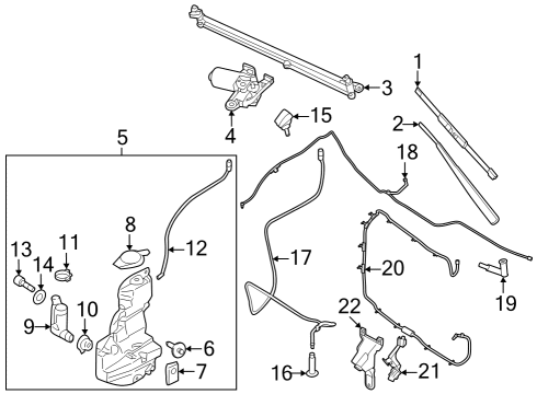 2020 Ford F-150 Wiper & Washer Components Diagram 2