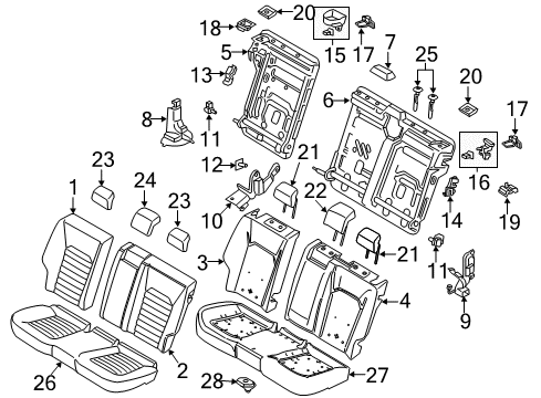 2020 Ford Fusion Rear Seat Components Diagram 2