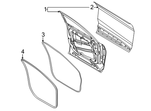 2022 Ford Mustang Mach-E Door & Components Diagram 1