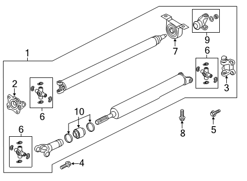 2021 Ford Ranger Drive Shaft - Rear Diagram 2