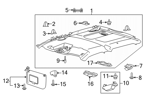 2020 Ford F-150 Interior Trim - Cab Diagram 7