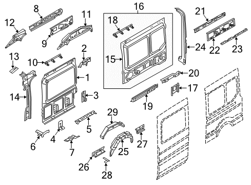 2023 Ford Transit Inner Structure - Side Panel Diagram 8