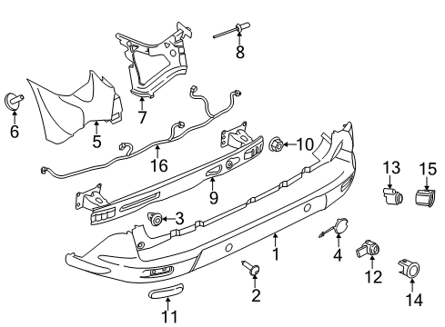 1995 Ford Thunderbird Bracket - Bumper Mounting Diagram for DT1Z-17787-D