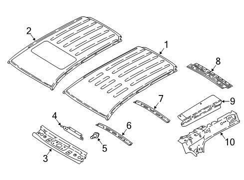 2020 Ford EcoSport Roof & Components Diagram