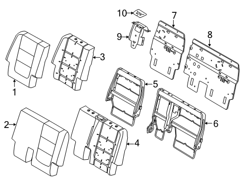 2019 Ford Police Interceptor Utility Second Row Seats Diagram 3