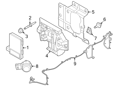 2023 Ford F-250 Super Duty Electrical Components - Front Bumper Diagram