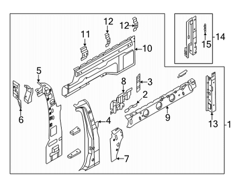 2022 Ford Maverick Inner Structure - Quarter Panel Diagram