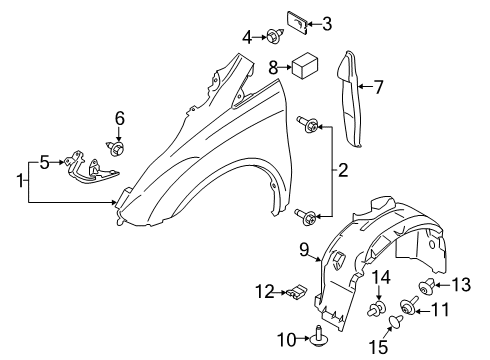 2021 Ford Transit Connect Fender & Components Diagram