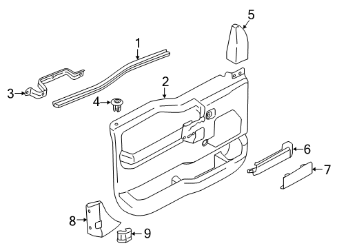 2021 Ford F-350 Super Duty Interior Trim - Front Door Diagram 1