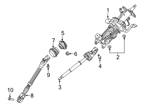 2021 Ford Police Interceptor Utility COLUMN ASY - STEERING Diagram for N1MZ-3C529-D