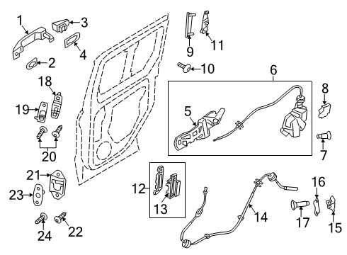 2021 Ford Transit Connect Lock & Hardware Diagram 3