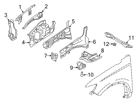 2022 Lincoln Nautilus Structural Components & Rails Diagram